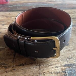 Coach Brown Leather Belt with Gold Buckle
